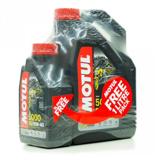 MOTUL 5000 10W40 4T PROMO PACK 4 LITRES + 1 LITRE