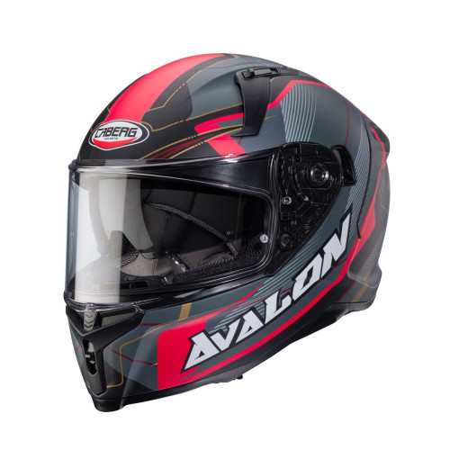 Caberg Avalon X Optic Matt Black/Grey/Red Ful FAce Helmet - 