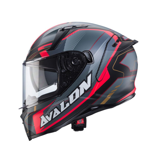 Caberg Avalon X Optic Matt Black/Grey/Red Ful FAce Helmet - Caberg Avalon X Optic Matt Black/Grey/Red Ful FAce Helmet -