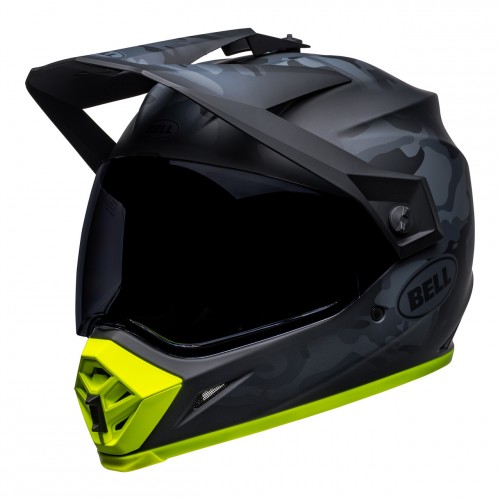 Bell MX 2023 MX-9 Adventure Mips Adult Helmet (Stealth Camo Matte Black/Hi-Viz)