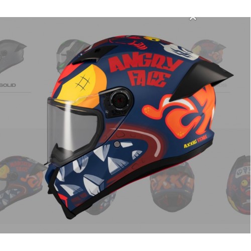 AXXIS FENIX ANGRY FACE HELMET blue/orange