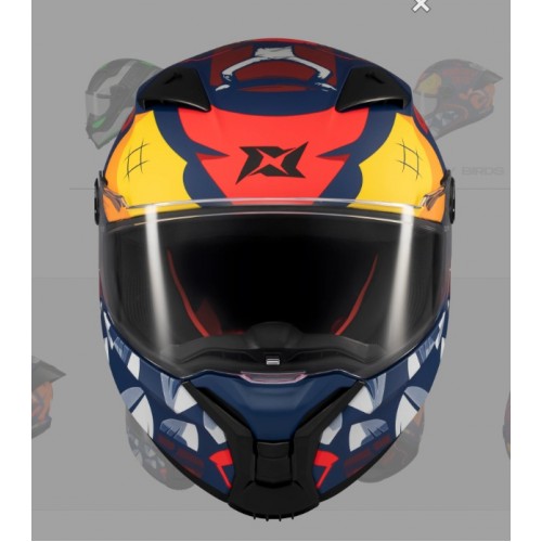 AXXIS FENIX ANGRY FACE HELMET blue/orange