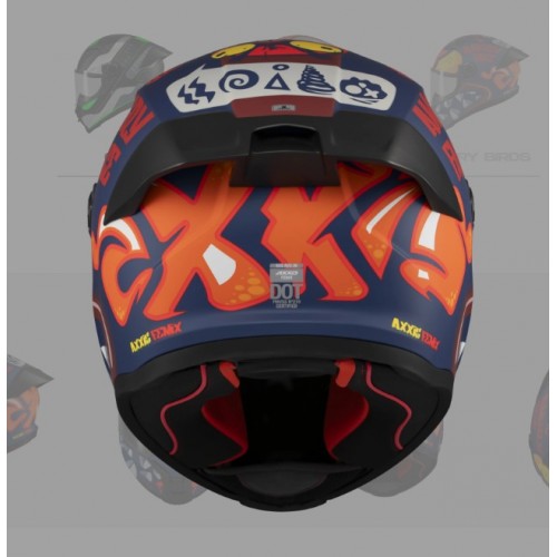 AXXIS FENIX ANGRY FACE HELMET blue/orange