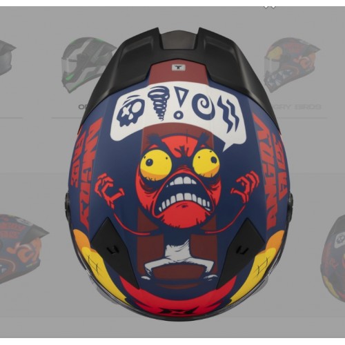 AXXIS FENIX ANGRY FACE HELMET blue/orange