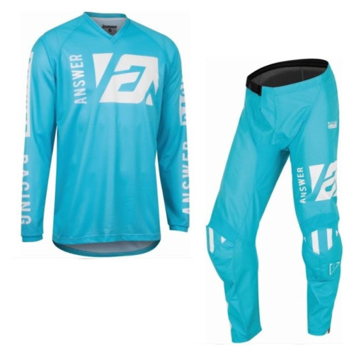 Answer Syncron Merge Motocross Pant & Jersey Kit Astana/White, Jersey S, Pants 28 Answer Syncron Merge Motocross Pant & Jersey Kit Astana/White, Jersey S, Pants 28