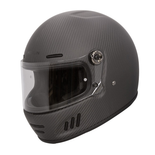 Merlin Revival Vintage Full Face Helmet – Carbon Matt - 