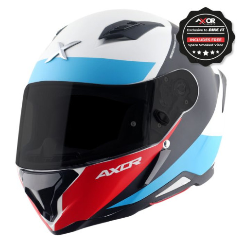 Axor Helmet SH890 Full Face - Hunter Turbo Gloss White Red