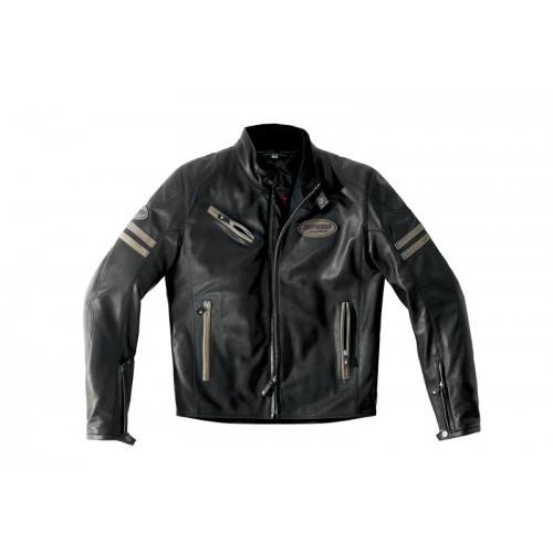 Spidi ACE Leather Jacket-Black/Brown