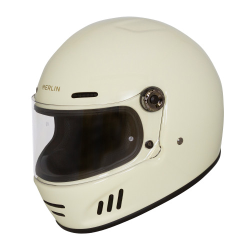 Merlin Revival Vintage Full Face Helmet - Vintage White - 