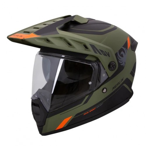Merlin Torres Adventure Full Face Helmet - Block Matt Green