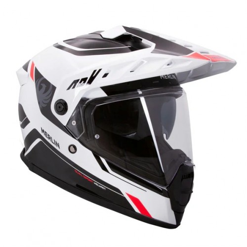 Merlin Torres Adventure Full Face Helmet - Block White Red
